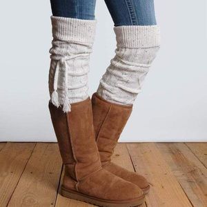 Grace & Lace Alpine Thigh High Boot Socks in Twine